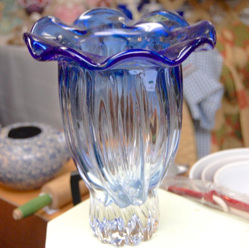 Blue Shannon Crystal Vase