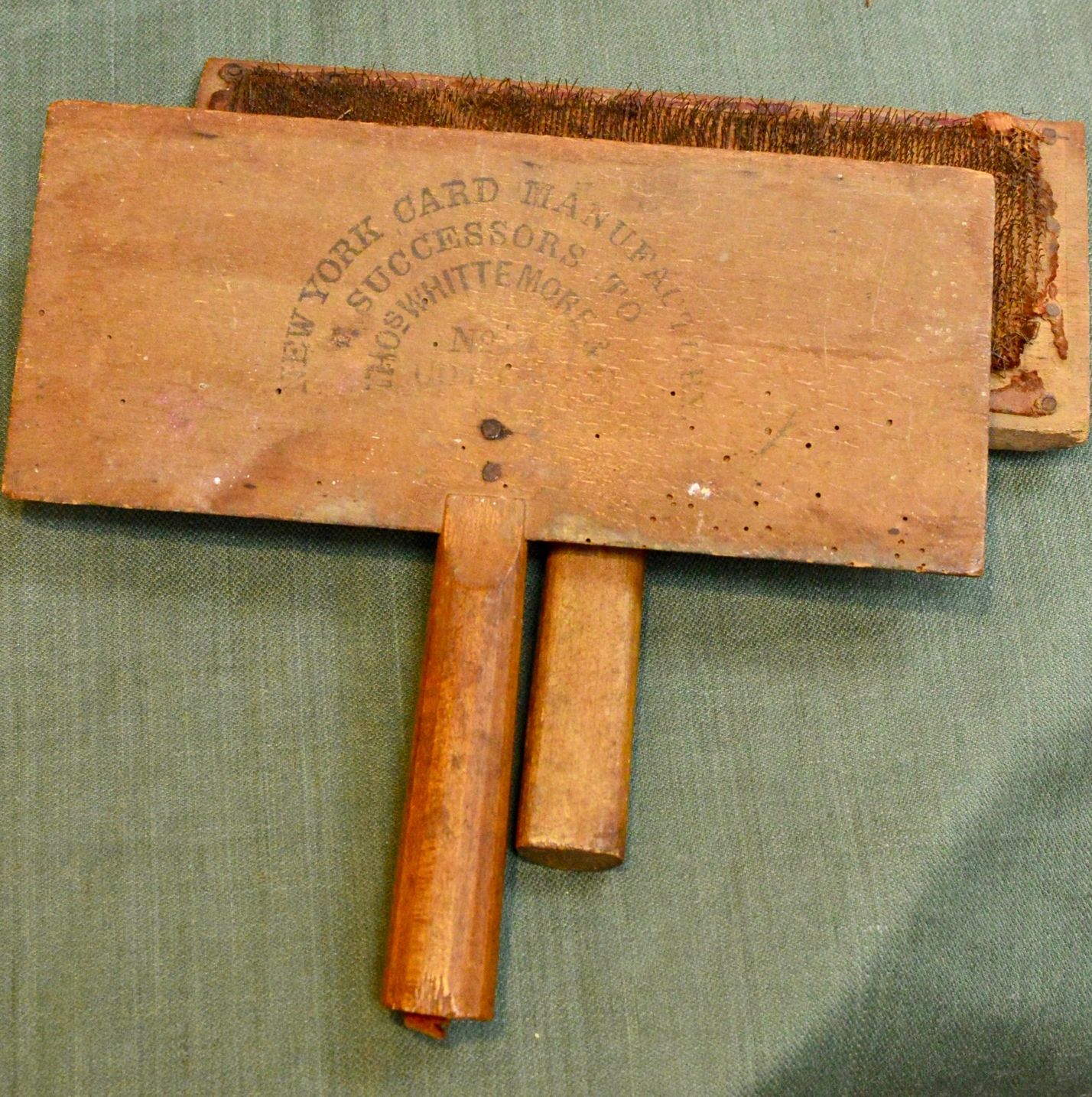 Pair of old wool carders