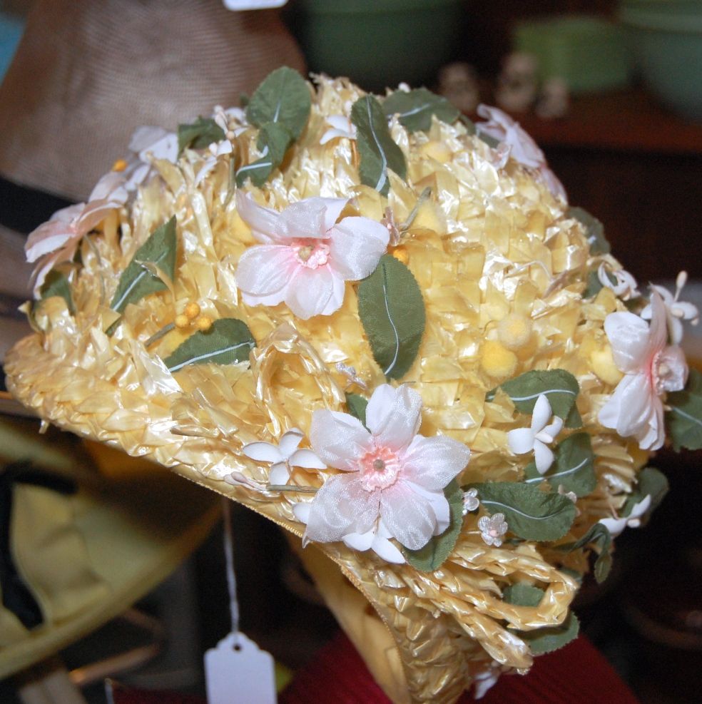 Vintage Floral Basket Hat