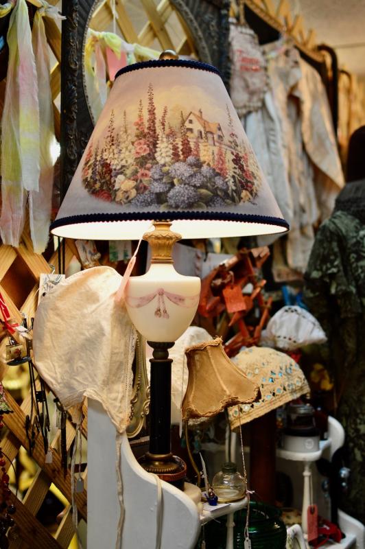 Antique lamp w/ vintage shade
