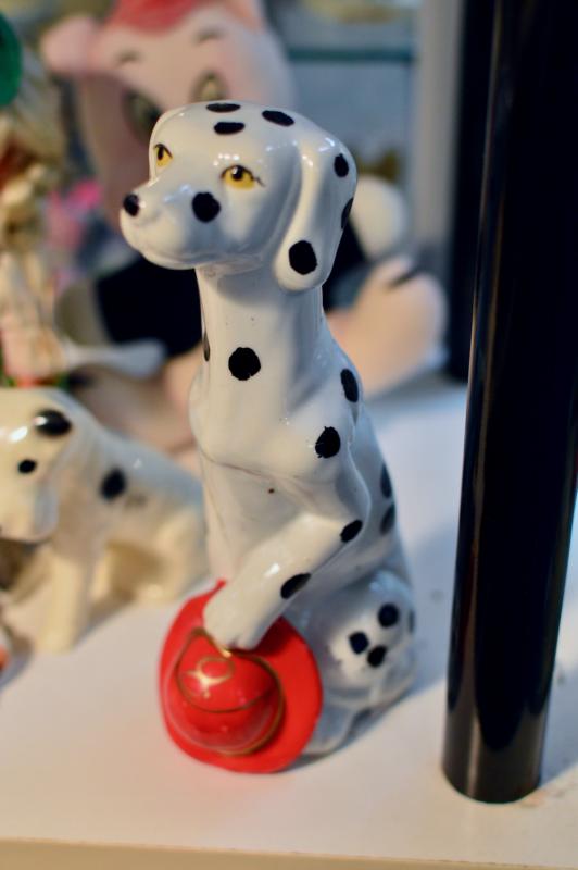 Dalmatian dog figurine w/ fireman #8 hat