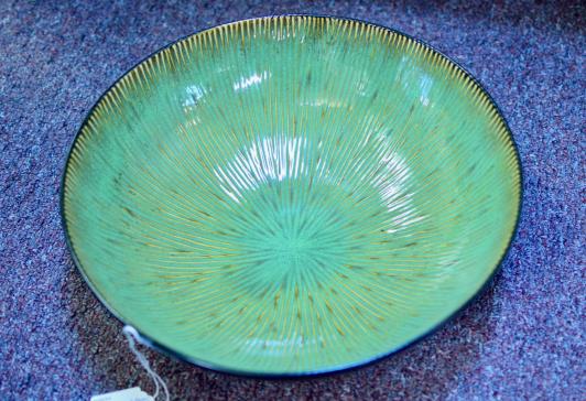 Large black & green bowl