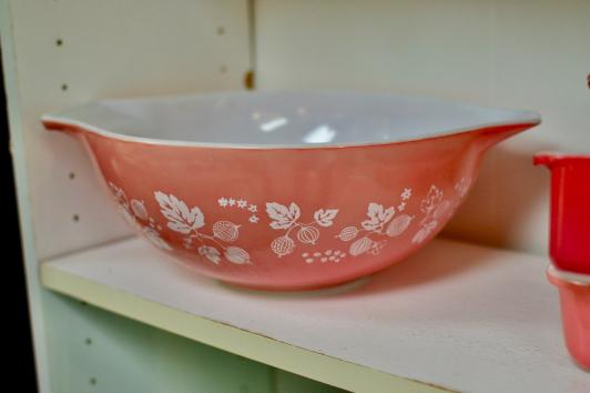 Pink Pyrex bowl