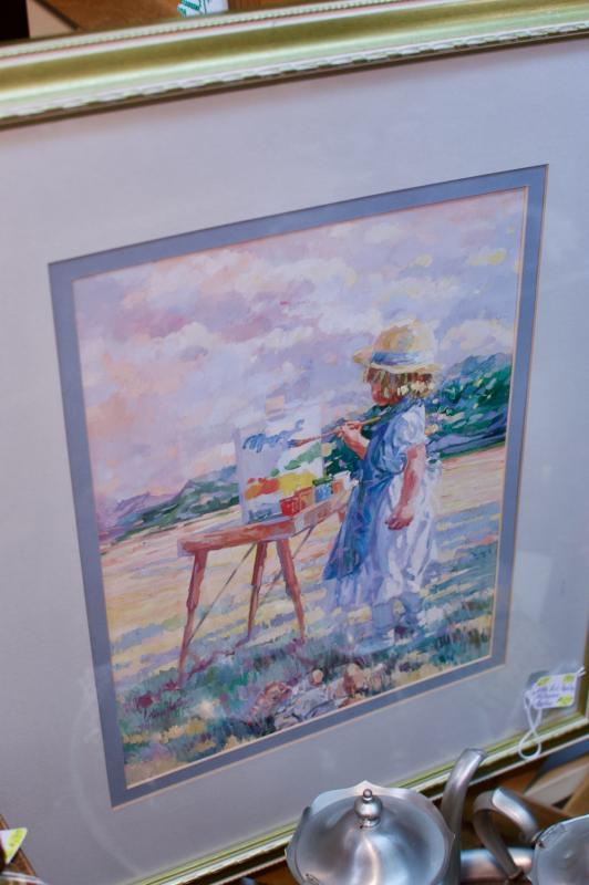 Little girl painting by Connie Hartley