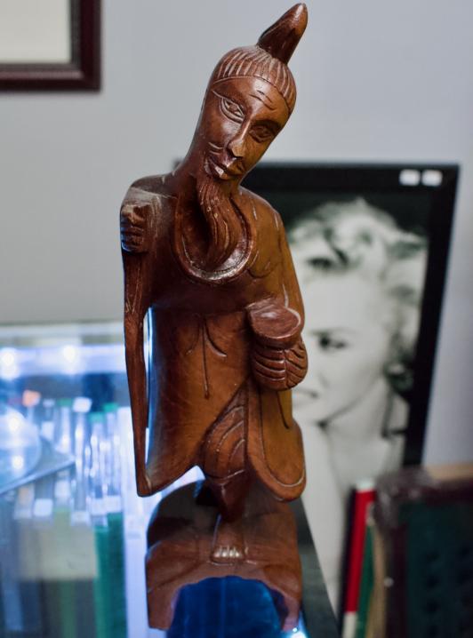 Wooden carving of man