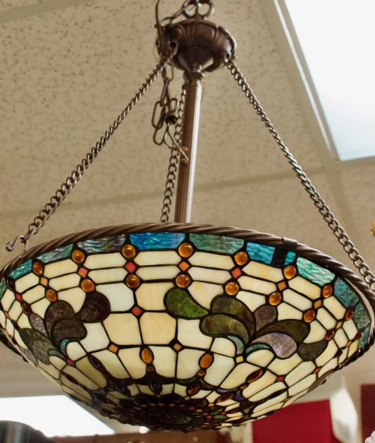 Stained glass hanging chandelier
