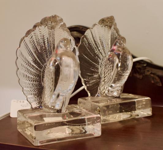 Indiana glass - Pouter pigeons pair