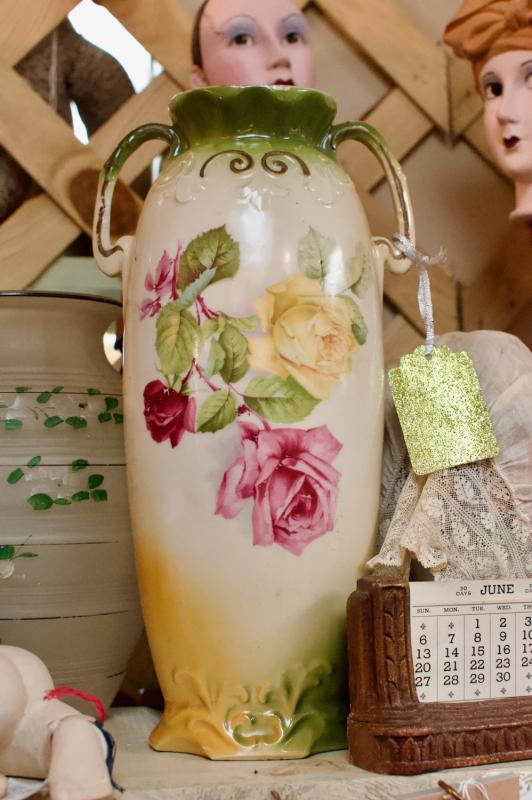 Antique roses vase
