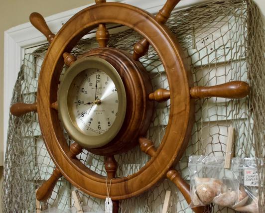 Bell Clock Co ship’s wheel clock