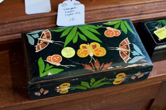 Painted butterflies wooden box