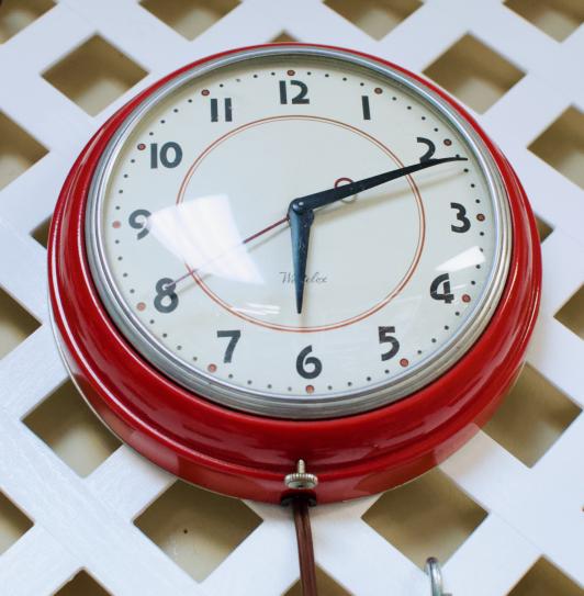 Vintage 1950s red westclox wall clock