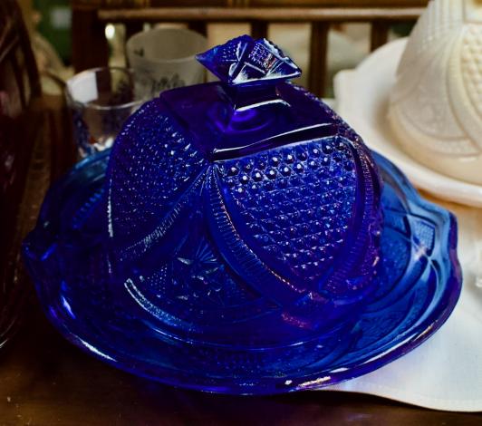 Cobalt Blue Indiana glass butter dish