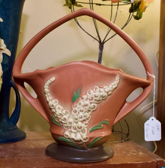 Roseville pottery basket