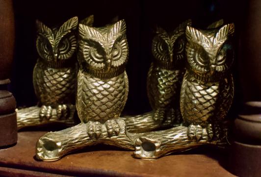 Solid brass owl