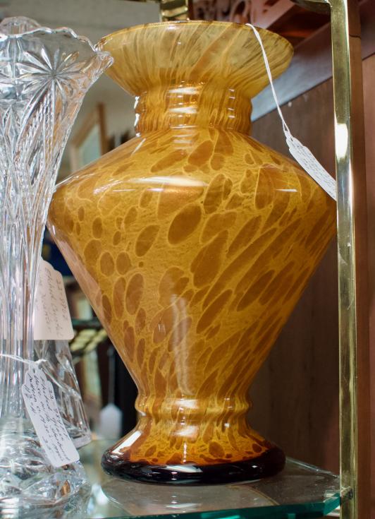 Murano Italy mid-century gold art glass vase