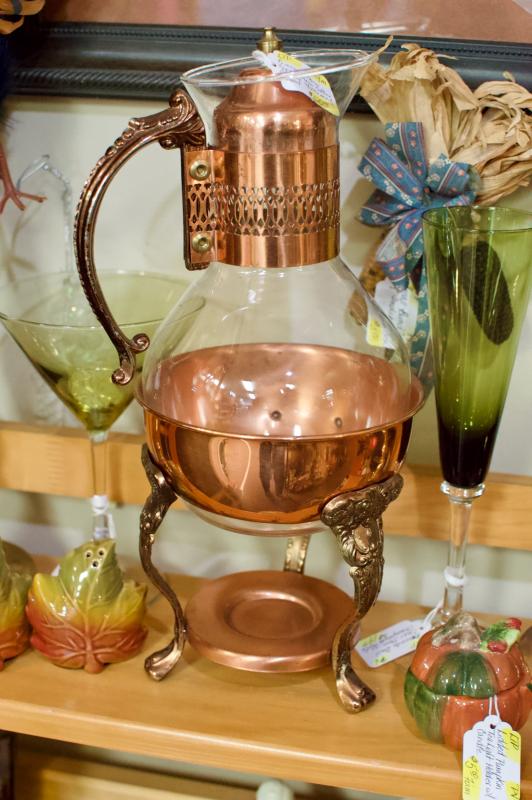 Princess house copper glass coffee carafe w/ warming stand