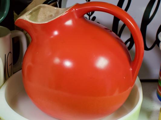 Red juice pitcher