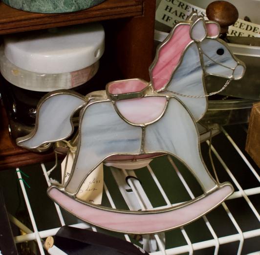 Stained glass rocking horse
