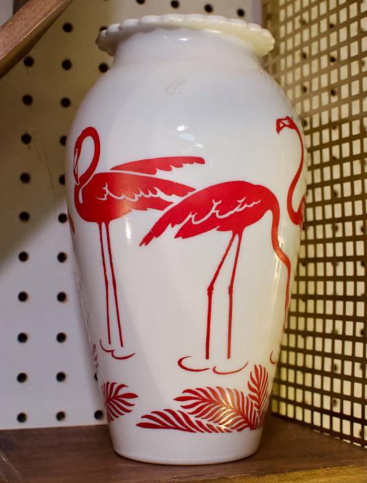 Anchor Hocking Fire King flamingo vase