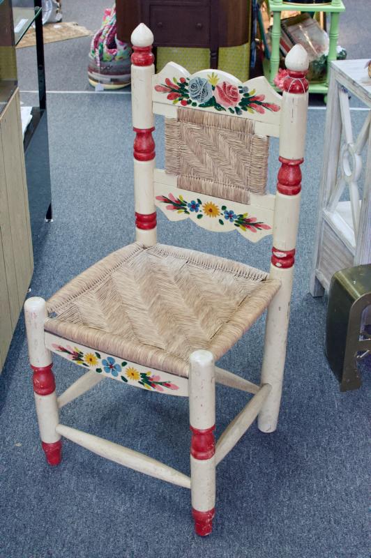 Folk art painted chair