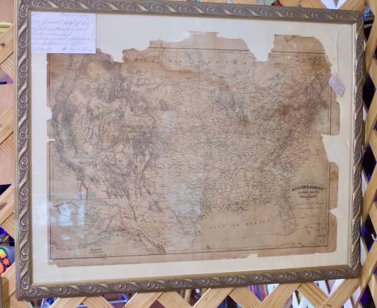 Old framed map of US