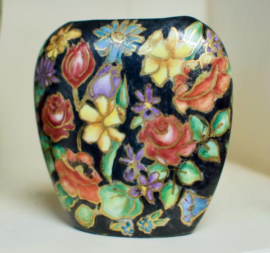 Hand painted vase - signed