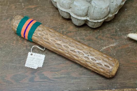 Vintage Amazon jungle wood rain stick percussion instrument