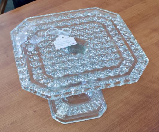 Vintage octagon pedestal cake plate