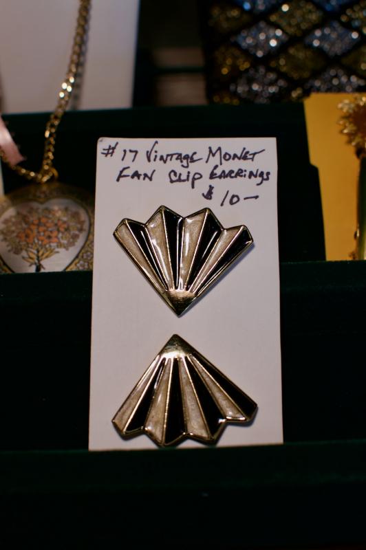 Vintage Monet fan clip earrings