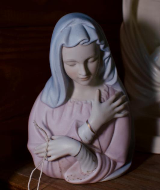 Vintage bisque Mary planter