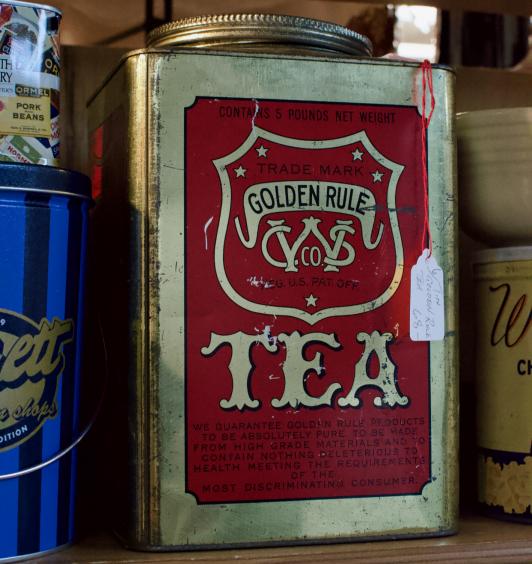 Golden rule tea tin