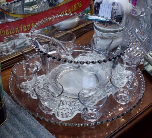 Candlewick punch bowl set