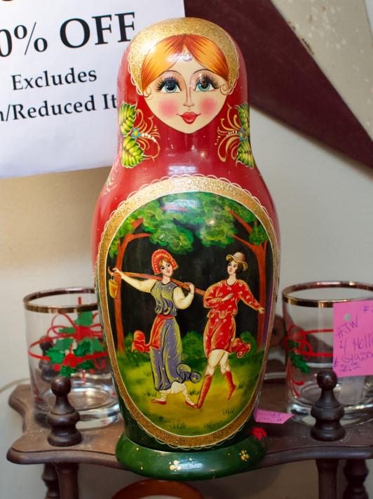 Beautiful Russian hand painted bottle holder