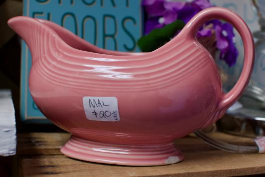 Pink fiesta ware gravy boat