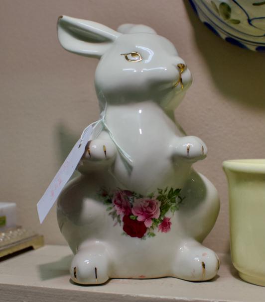 Floral porcelain rabbit