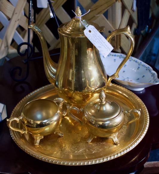 24K electroplate tea set