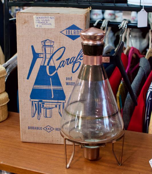 Vintage Inland carafe & warmer w/ box