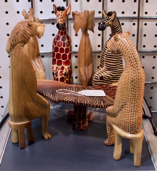 Hand carved wooden set made in Africa