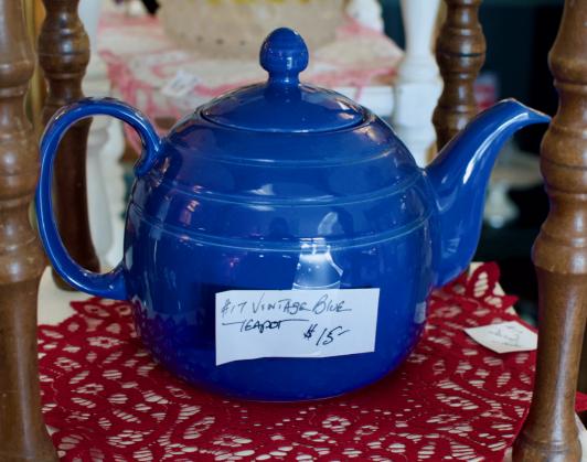Vintage blue teapot
