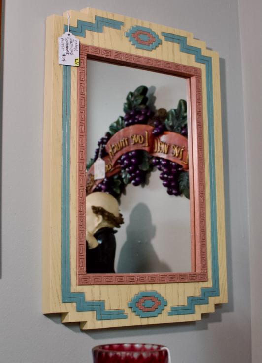 Vintage burlwood southwest mirror