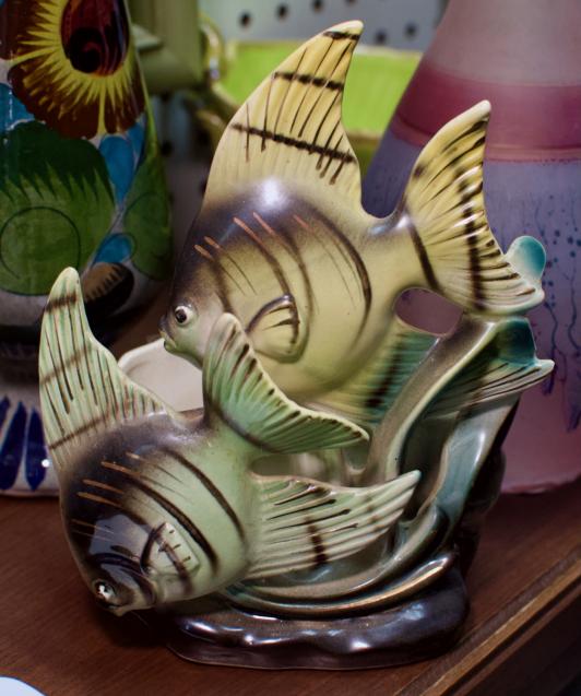 Vintage angel fish planter