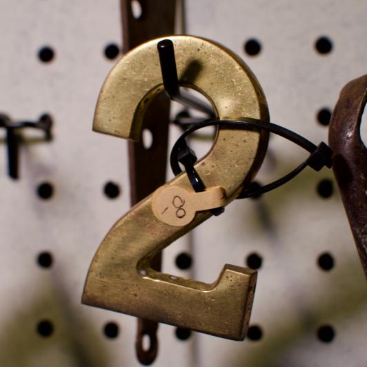 Brass house number 2