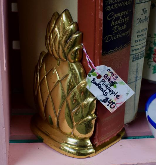 Brass pineapple bookends