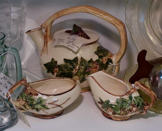 McCoy teapot, sugar, creamer set