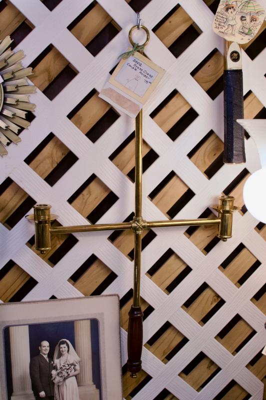 Brass cross candle holder