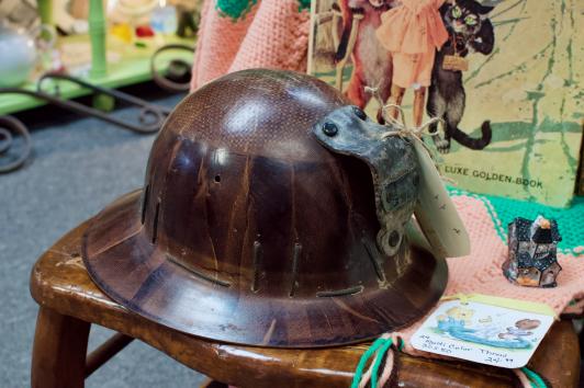 Miner’s helmet - full brim w/ bullet hole