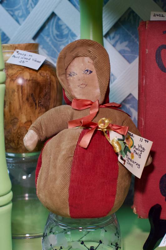 Vintage roly poly corduroy doll