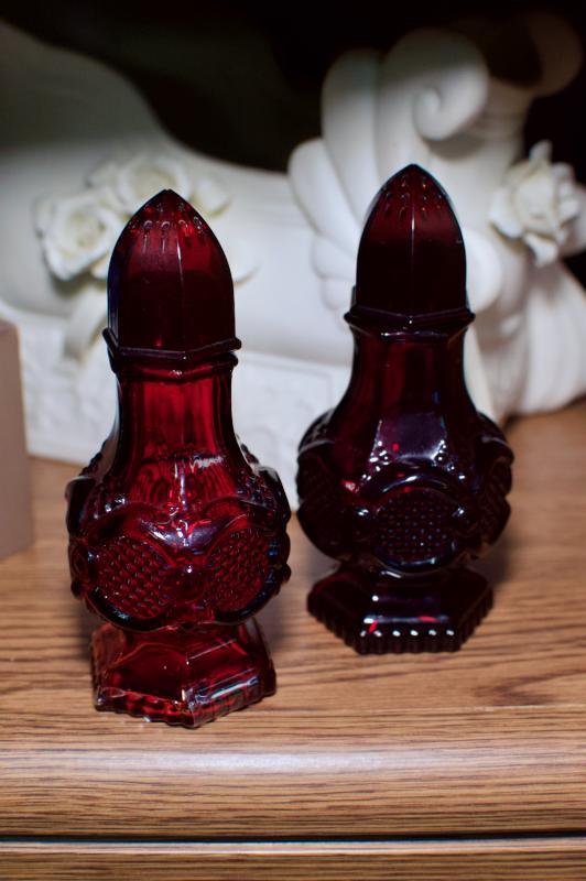 Avon ruby red salt & pepper shakers