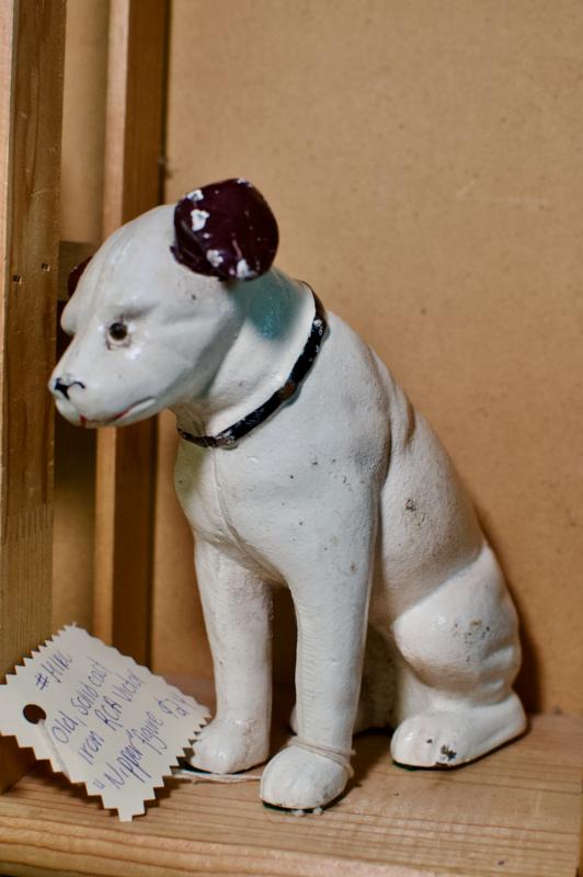 Old, solid cast iron “Nipper” figure
