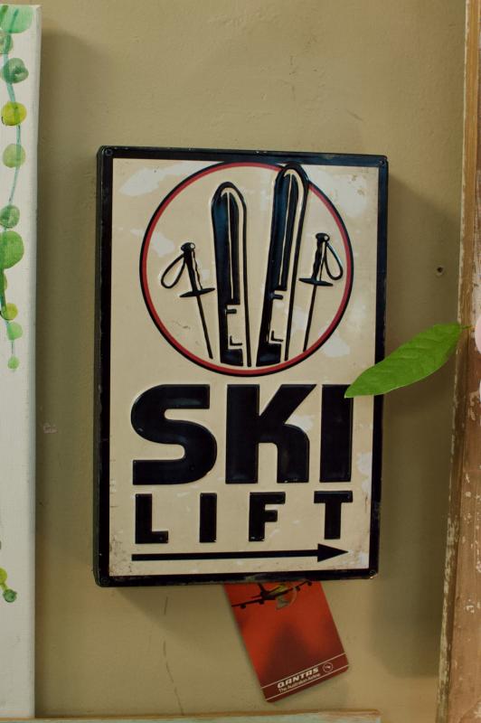 Ski Lift tin sign